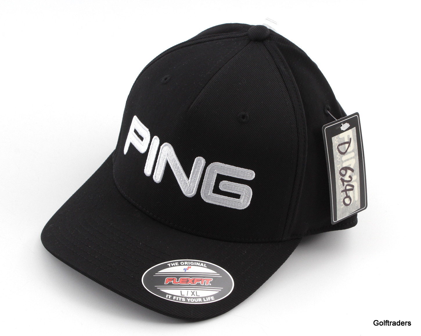 PING FLEXFIT MENS GOLF CAP BLACK/WHITE SIZE L / XL NEW D6240 just 35.00