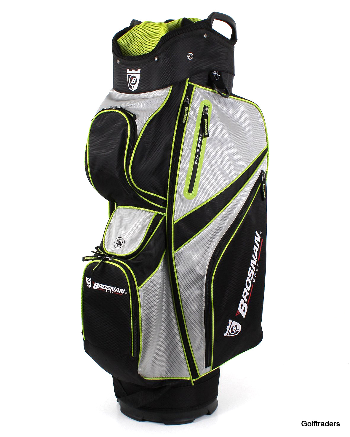 New Brosnan Coolmate IV Golf Cart Bag Black / Silver / Lime H1159 just