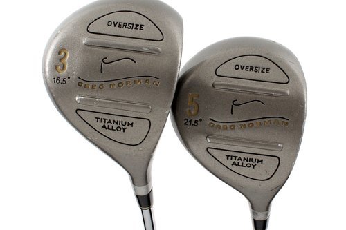 Greg Norman Oversize 3 & 5 Woods Set Steel Uniflex Steel + New Grips H764 - Image 1