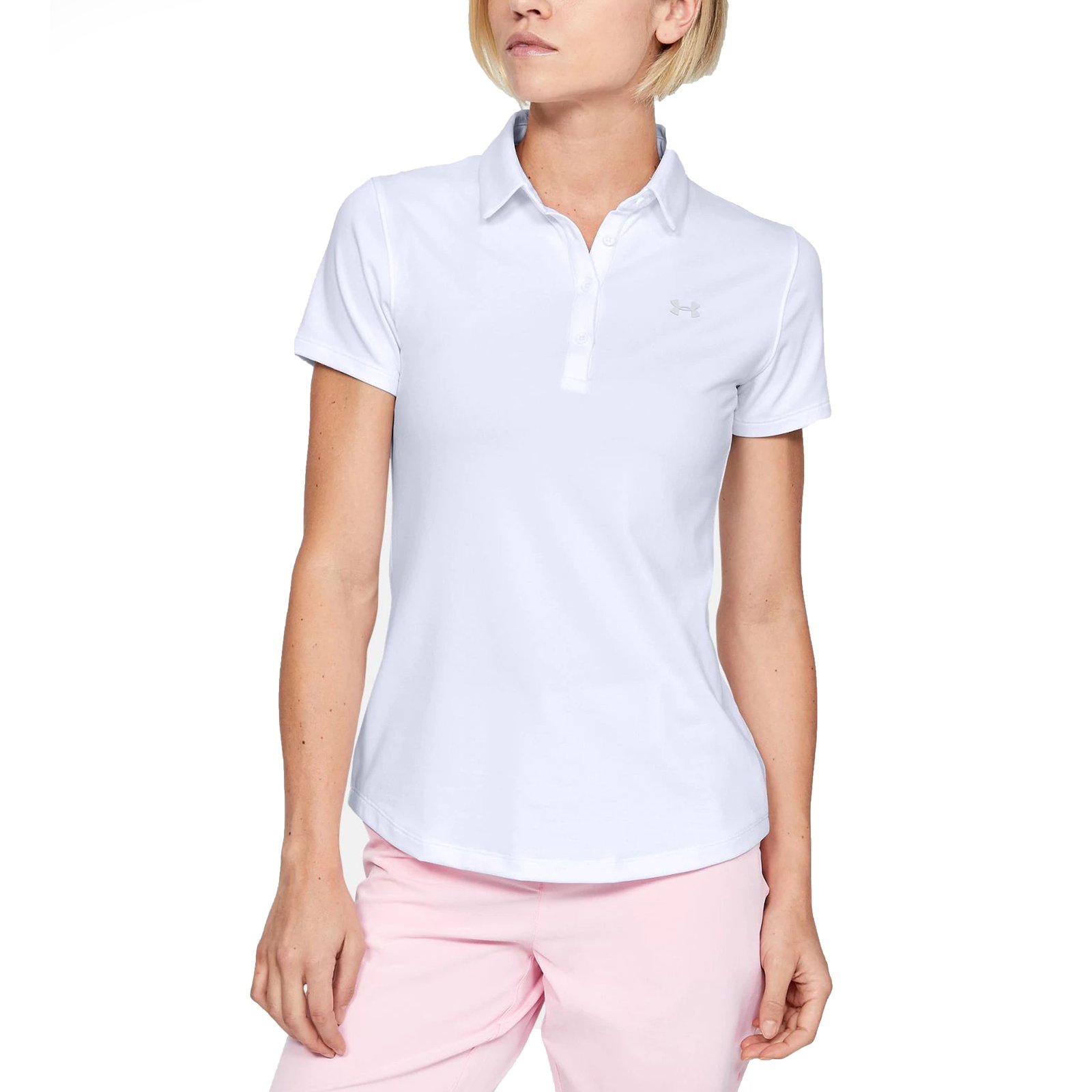 Under Armour Women's Zinger Short Sleeve Polo Golf Shirt White just