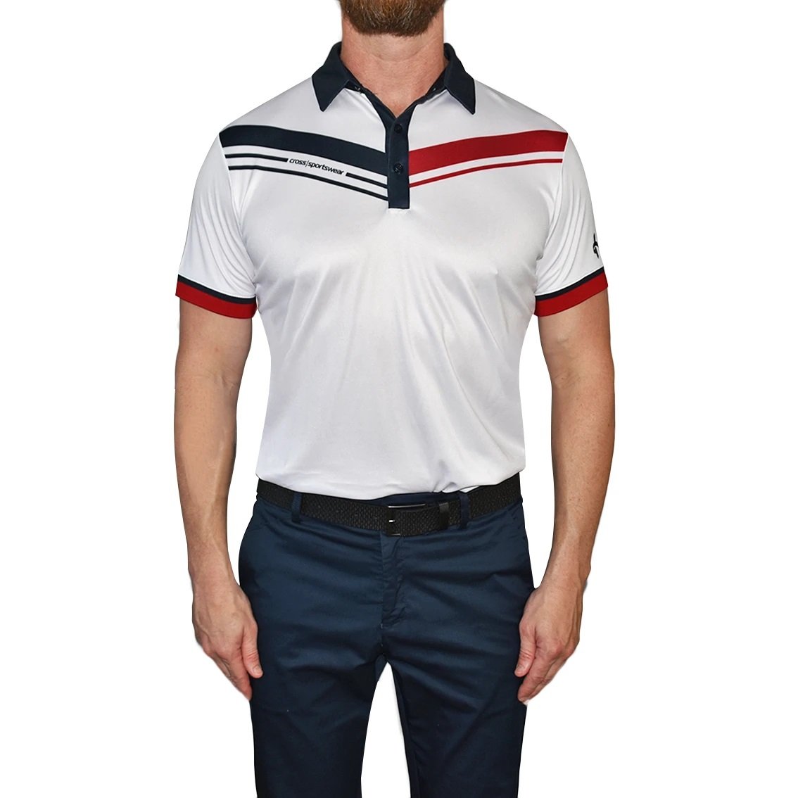 Cross Cut Polo Golf Shirt - White just $69.00, save $20.00!