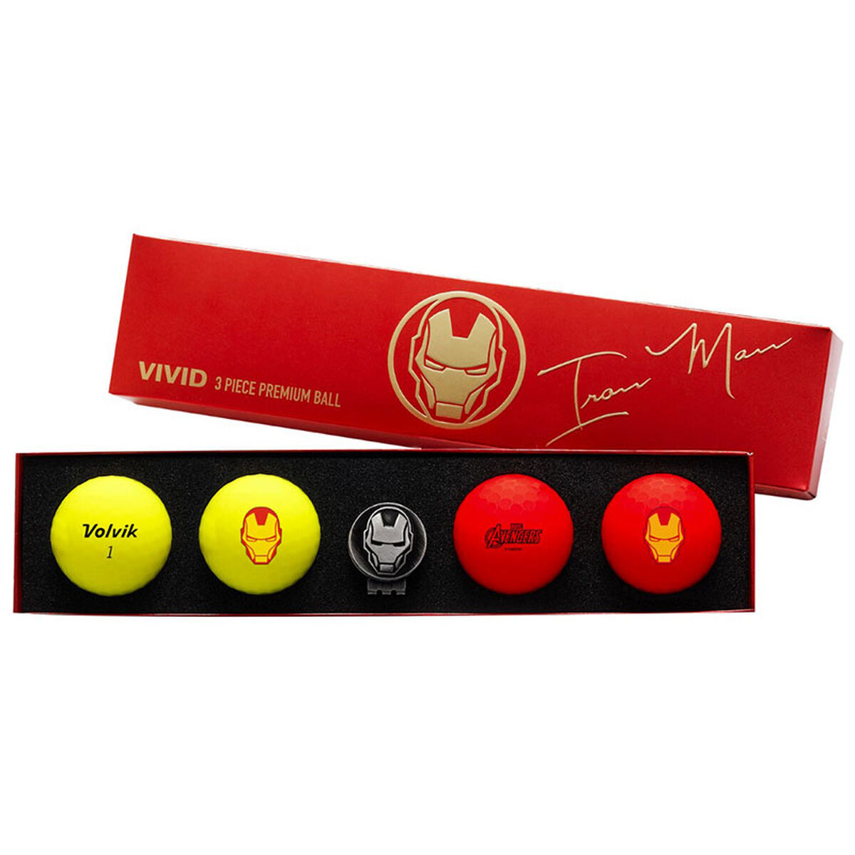 Volvik Red And Yellow Iron Man Print Marvel 4 Pack of Golf Balls with Marker just £24.99