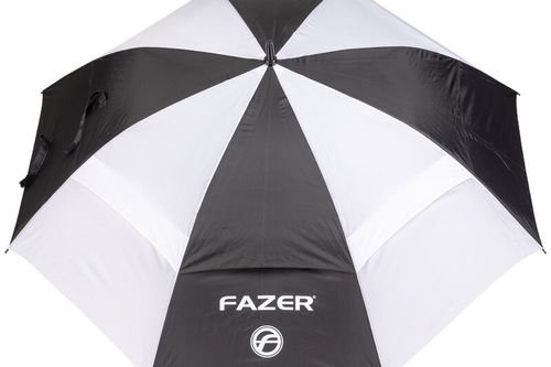 Fazer Black and White Logo Print Dual Canopy Golf Umbrella - Image 2