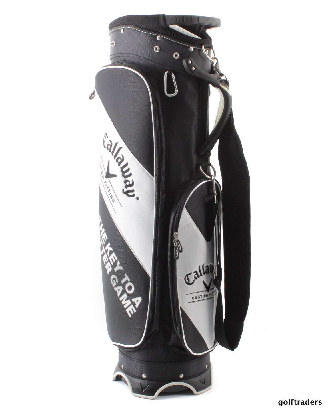 CALLAWAY GOLF 'CUSTOM FITTING' CART BAG BLACK/WHITE USED E912 just 120.00