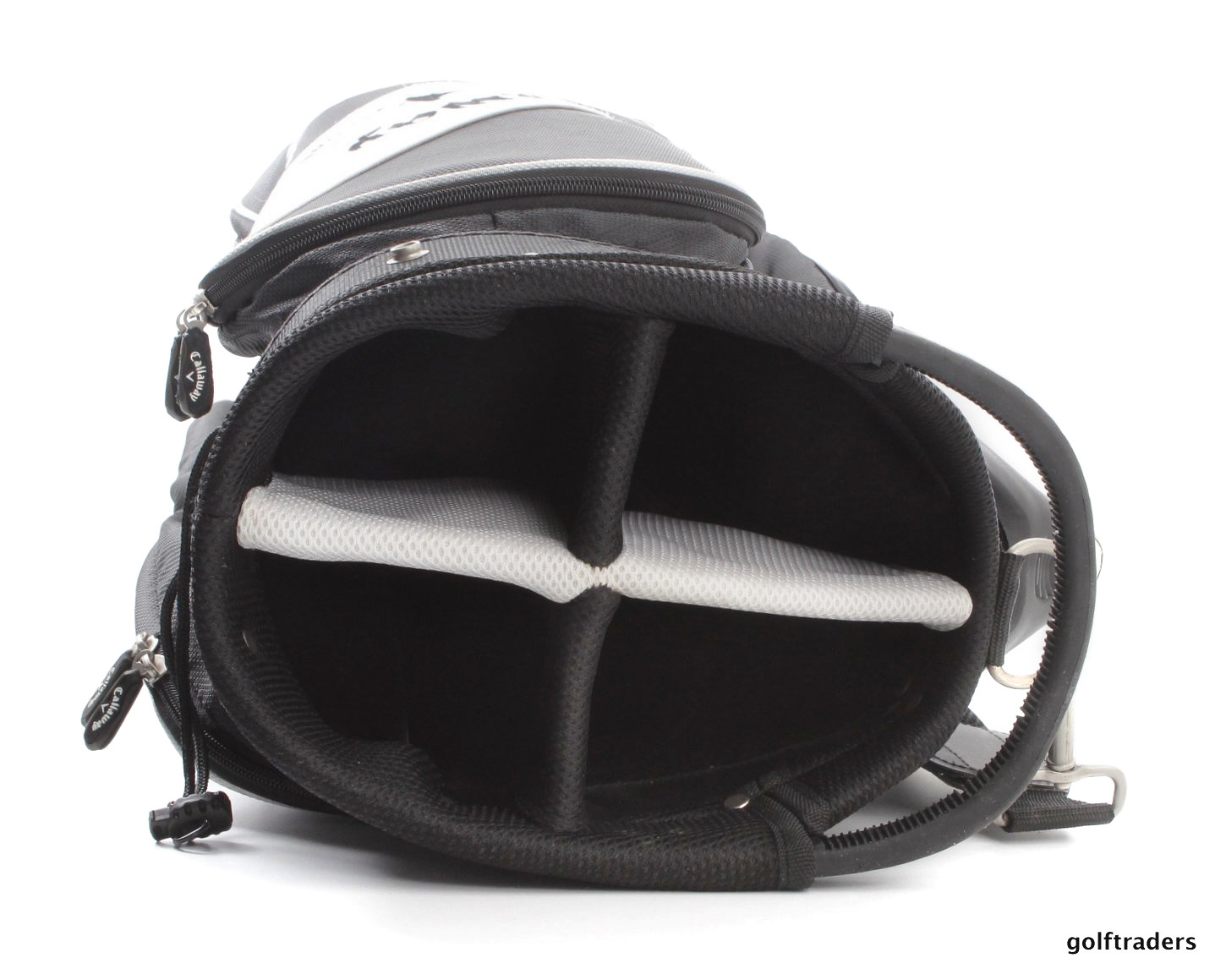 CALLAWAY GOLF 'CUSTOM FITTING' CART BAG BLACK/WHITE USED E912 just 120.00