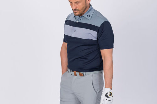 FootJoy Double Block Birdseye Pique Golf Polo Shirt - Image 3
