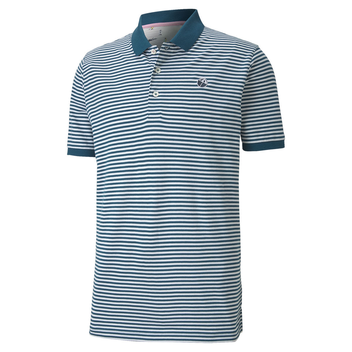 PUMA Golf Mens Blue Stripe Arnold Palmer Signature Golf Polo Shirt just Â£54.99