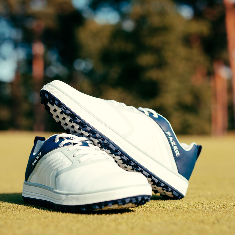 Fazer FZ02 Mens White And Navy Blue Long Lasting Europa Spikeless