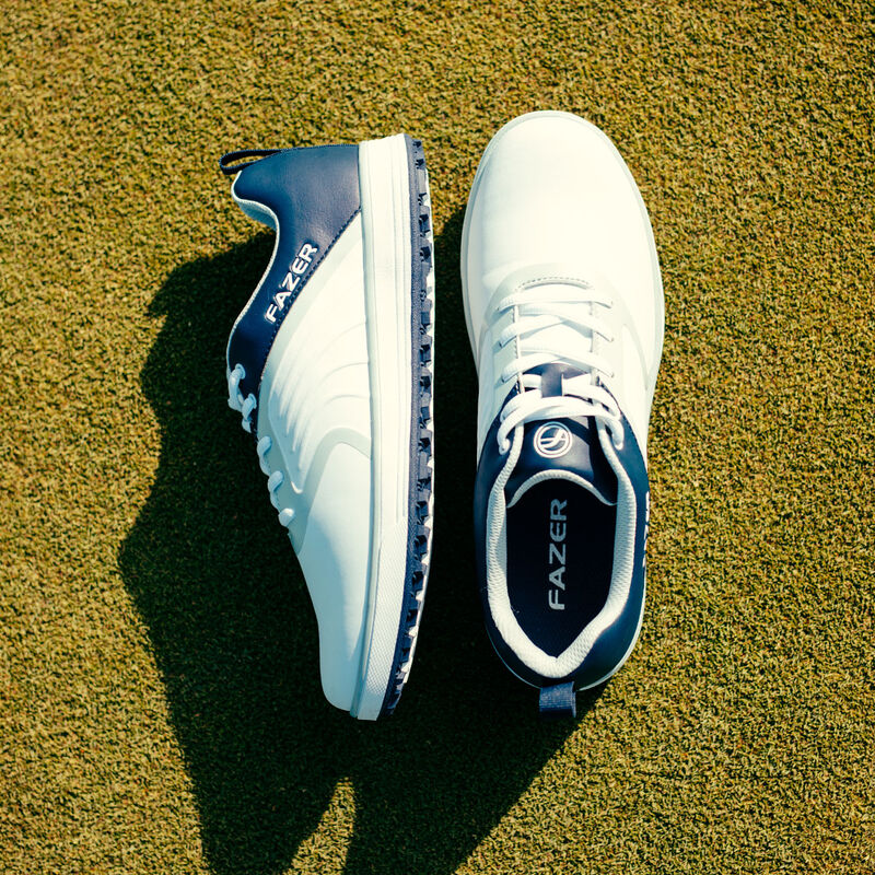 Fazer FZ02 Mens White And Navy Blue Long Lasting Europa Spikeless