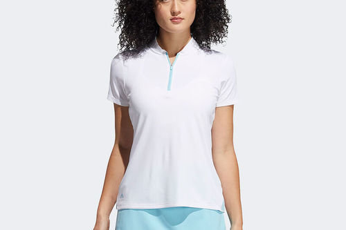 adidas Golf HEAT.RDY Zip Short Sleeve Ladies Golf Polo Shirt - Image 2