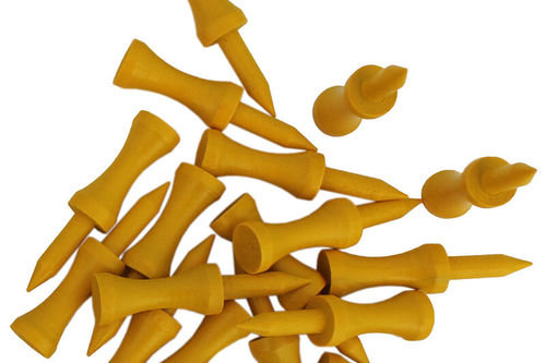 BrandFusion Mens Yellow Graduated Biodegradable Wooden Golf Tees - Image 2