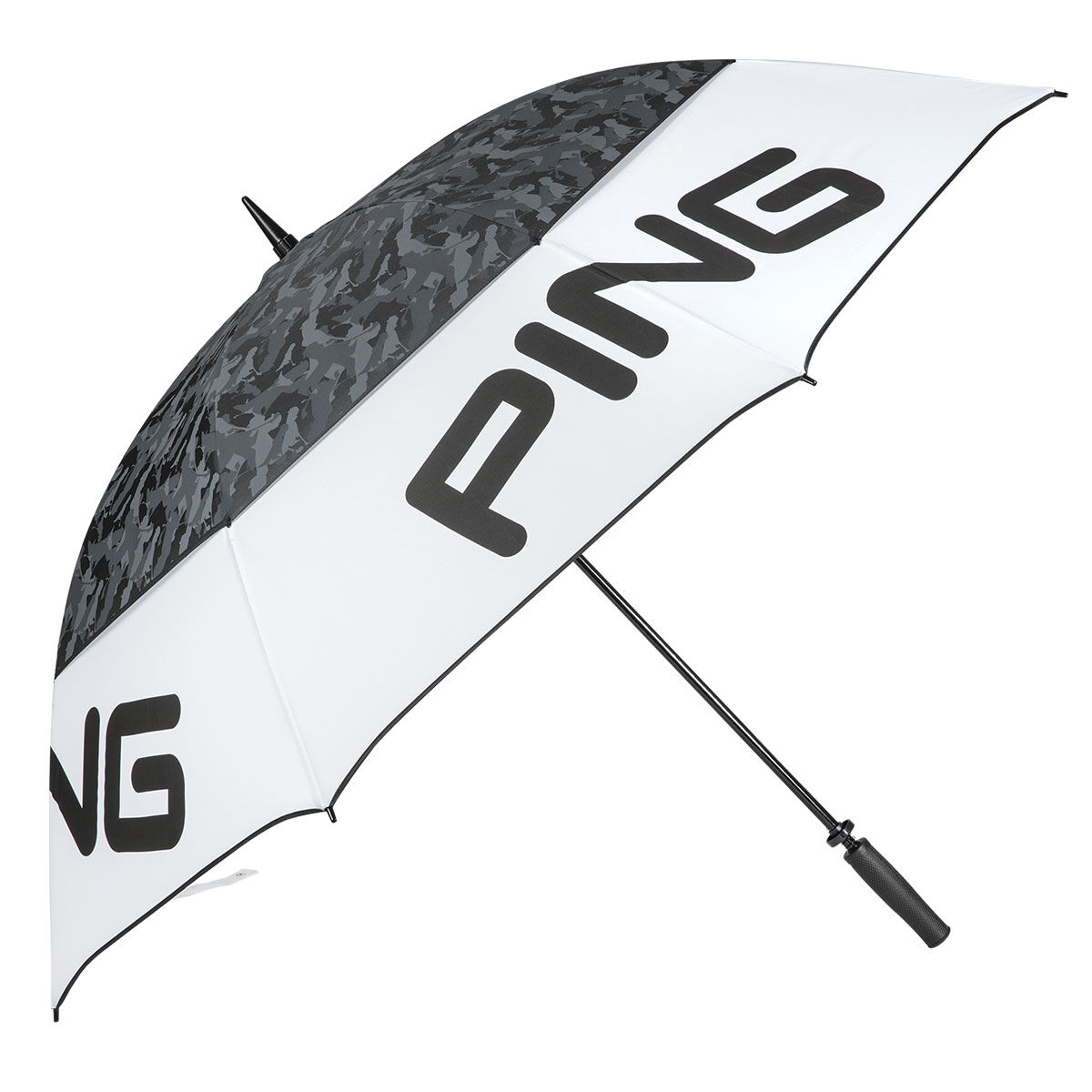 PING Black And White Long Lasting Rain Stripe Print Tour Double Canopy