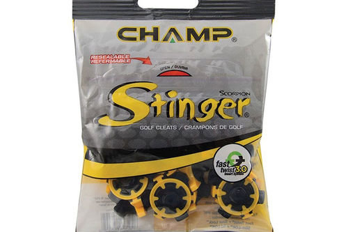 Champ Black and Yellow 18 Stinger Fast Twist 3 Spikes Golf Shoes - Image 1