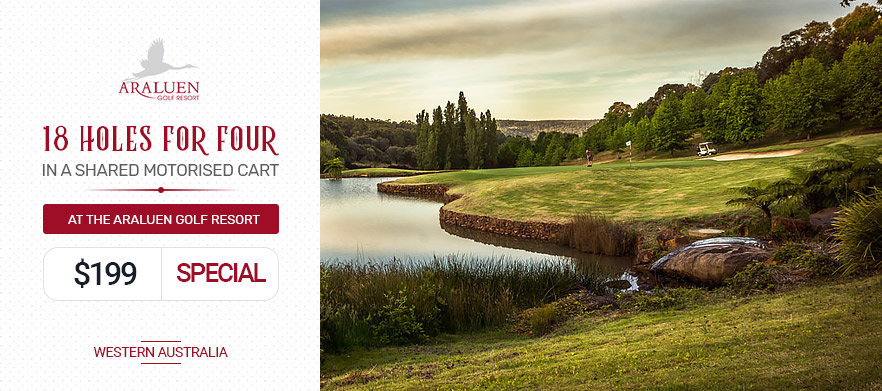 18 Holes For Four in Carts at <em>Araluen Golf Resort.</em> 
