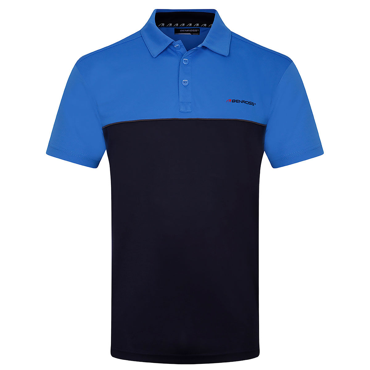 Benross Mens Navy Blue Lightweight Colour Block Golf Polo Shirt just £9.99