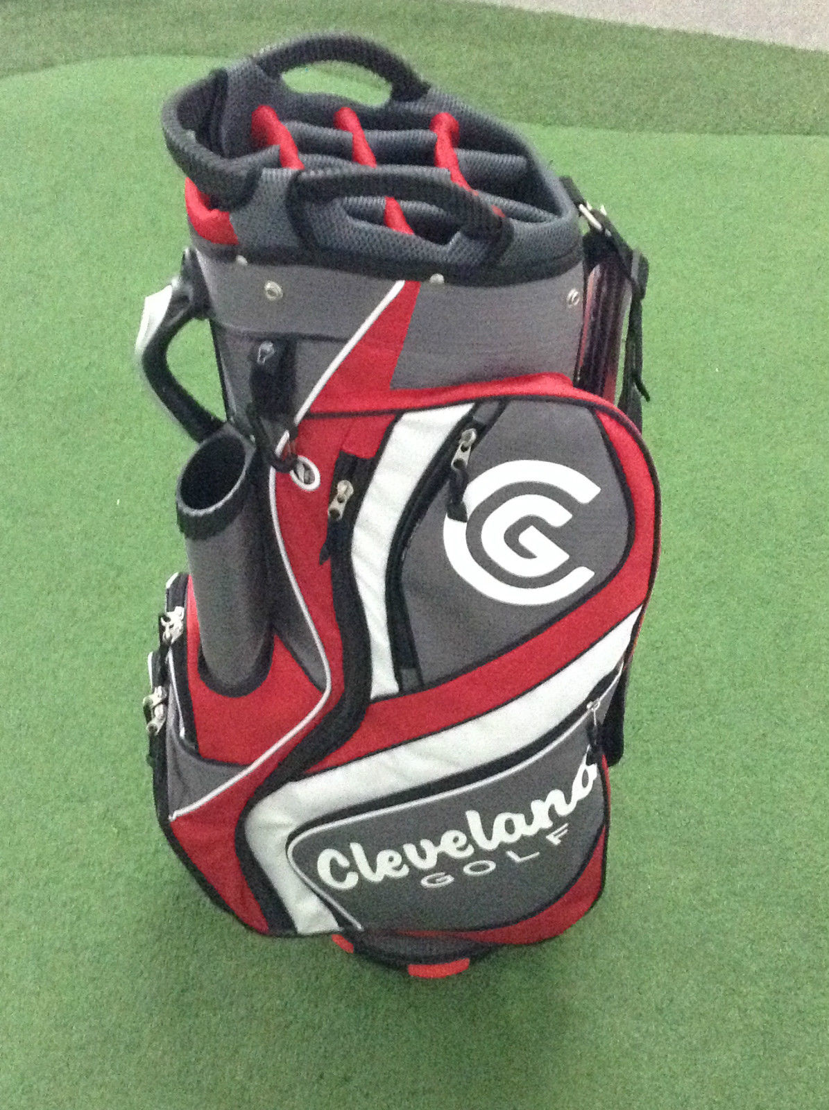CLEVELAND CG Cart Bag 14 Hole Top, Oversize Putter Well COOLER Red