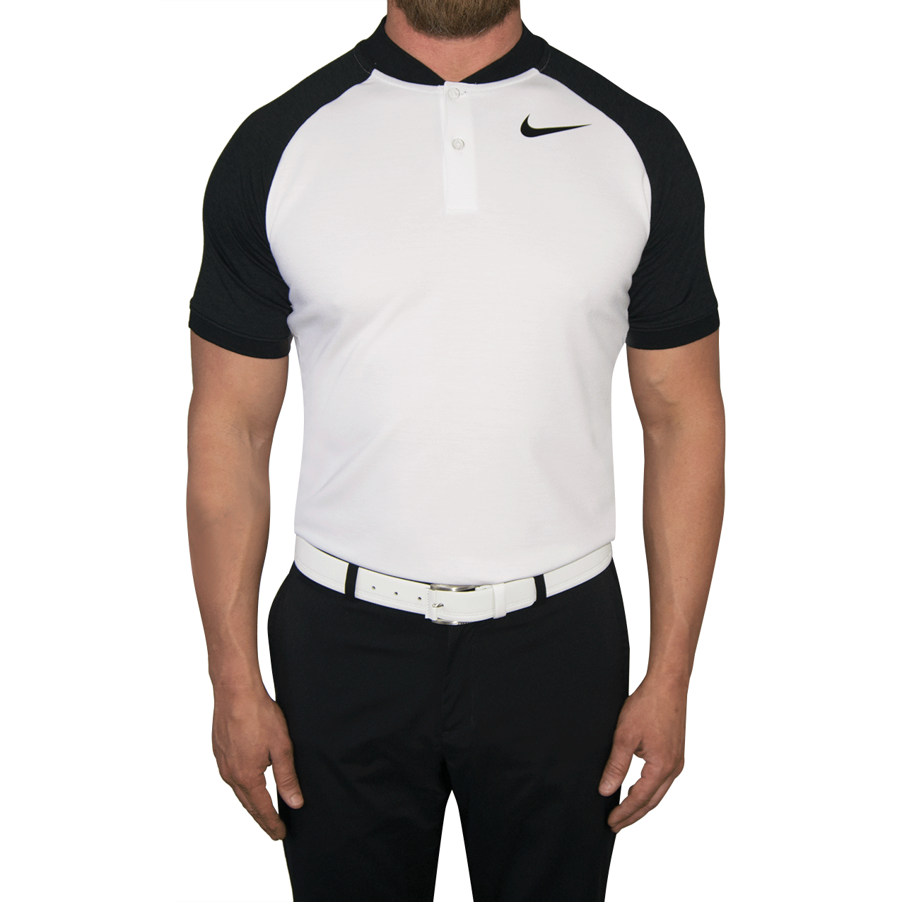 Nike Golf Raglan Slim Golf Shirt - White/Black just $94.99, save $24.01!