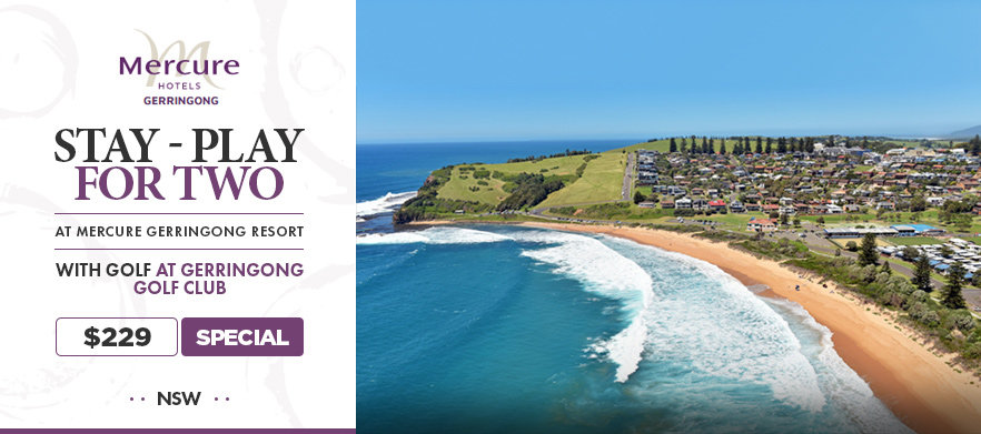 Stay & Play For Two at <em>The Mercure Gerringong Resort.</em> Includes 18 Holes at Gerringong GC with a Cart, Breakfast Voucher, Dinner and Spa Discount & More! 