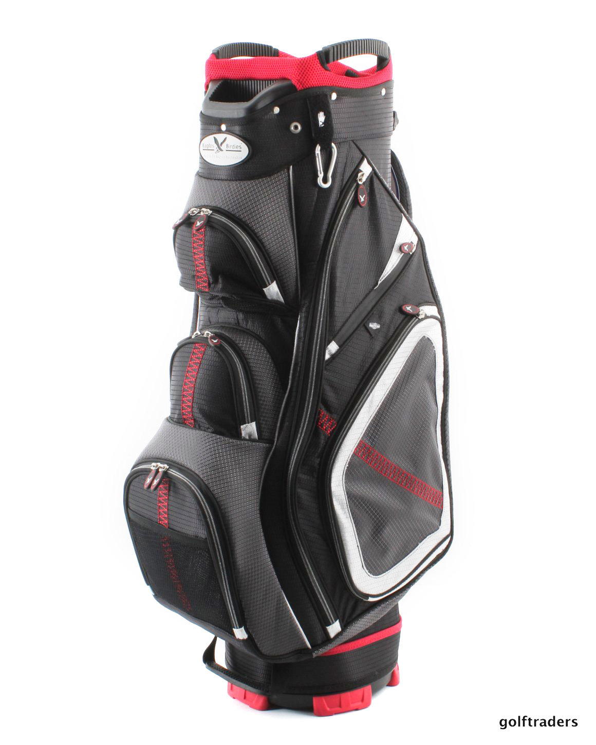 EAGLES AND BIRDIES STABLEFORD GOLF CART BAG BLK/CHARCOAL/RED NEW 