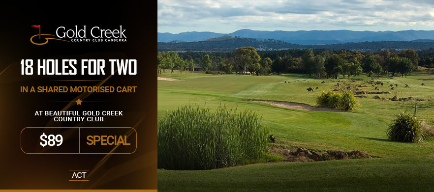18 Holes for 2 at the <em>Beautiful Gold Creek Country Club.</em> Includes a shared motorised cart. 