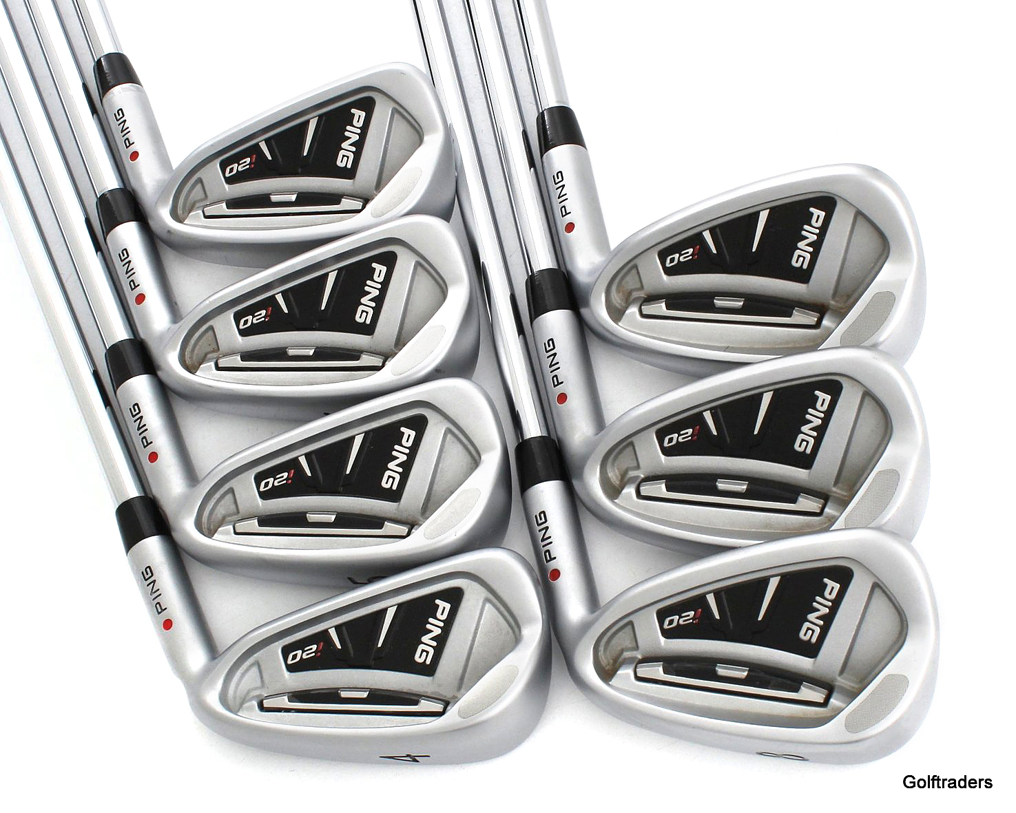 Ping i20 Red Dot Irons 4PW Steel Regular Flex New Grips +0.5" Longer