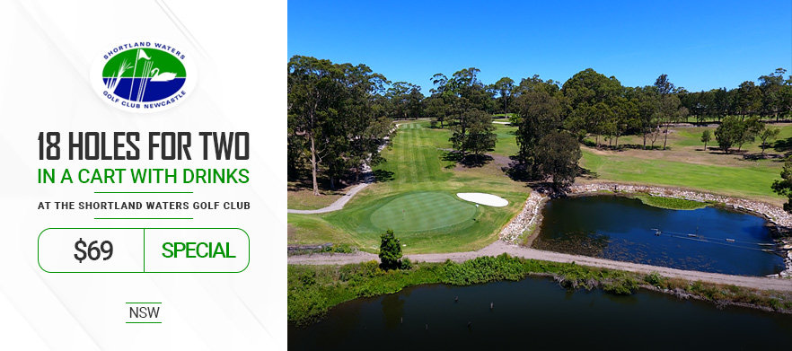 <b>Discover one of Sydney's Hidden Gems!</b> 18 Holes for Two at the <b>Beautiful Shortland Waters Golf Club.</b> Includes a Shared Motorised Cart & a Drink each after your game. 