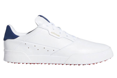 adidas Golf Mens White and Blue Long Lasting Adicross Retro Wide Fit Golf Shoes - Image 1