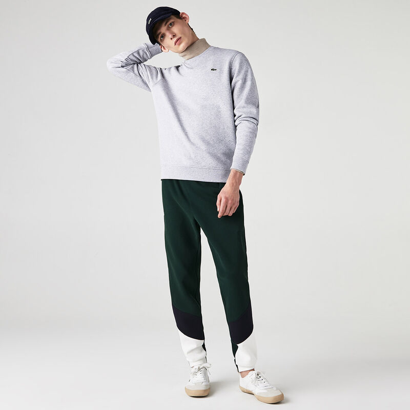 Lacoste Mens Light Grey Plain SPORT Crew Neck Golf Sweater just £64.99
