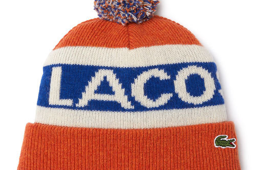 Lacoste Graphic Wool Blend Pompom Beanie - Image 1