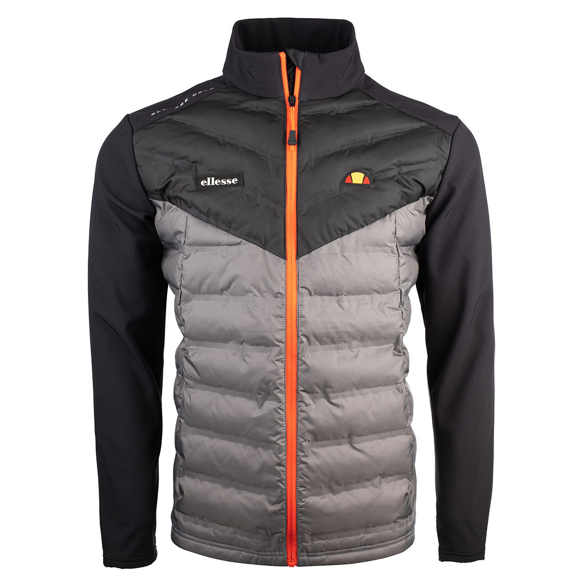 Ellesse Mens Black and Grey Colour Block Lonzi Hybrid Golf Jacket just