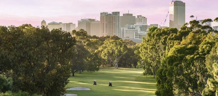 18 holes for Two in a Motorised Cart with a drink each at <em>North Adelaide Golf Course.</em> 