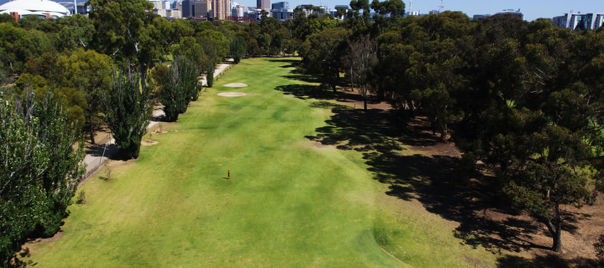18 holes for Two in a Motorised Cart with a drink each at <em>North Adelaide Golf Course.</em> 