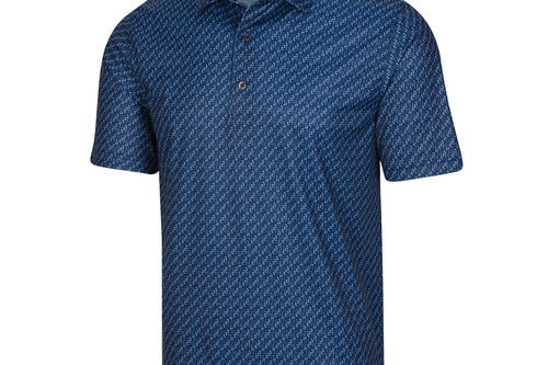 Greg Norman Microlux ML75 Iron Print Golf Polo Shirt - Image 1