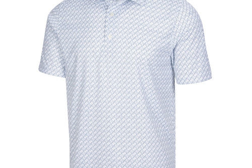 Greg Norman Microlux ML75 Iron Print Golf Polo Shirt - Image 1