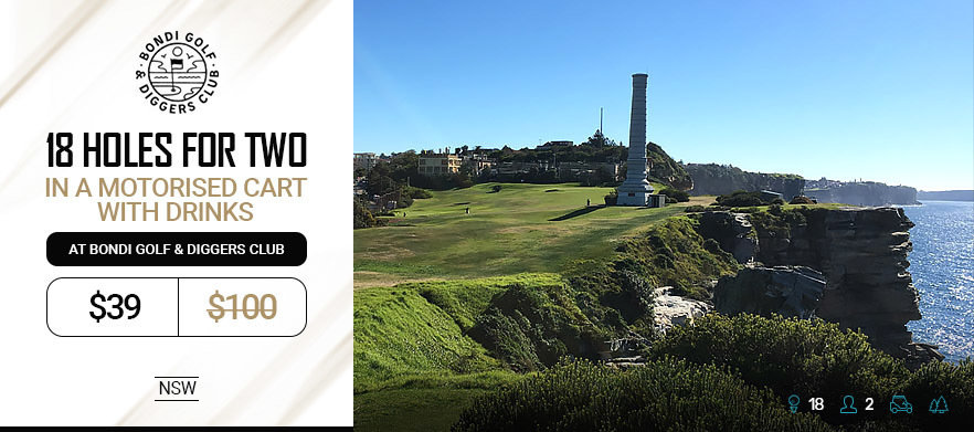 18 Holes for Two at the Iconic Bondi Golf & Diggers Club! Includes a shared motorised cart and drinks