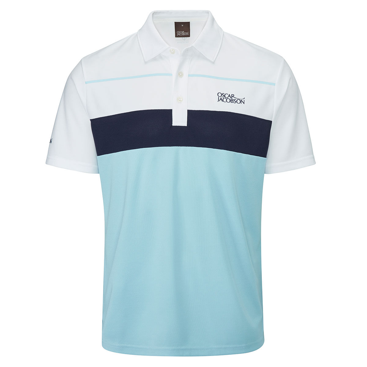 Oscar Jacobson Mens Light and Navy Blue Lightweight Colour Block Dodman