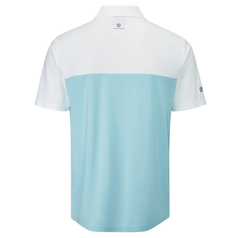 Oscar Jacobson Mens Light and Navy Blue Lightweight Colour Block Dodman