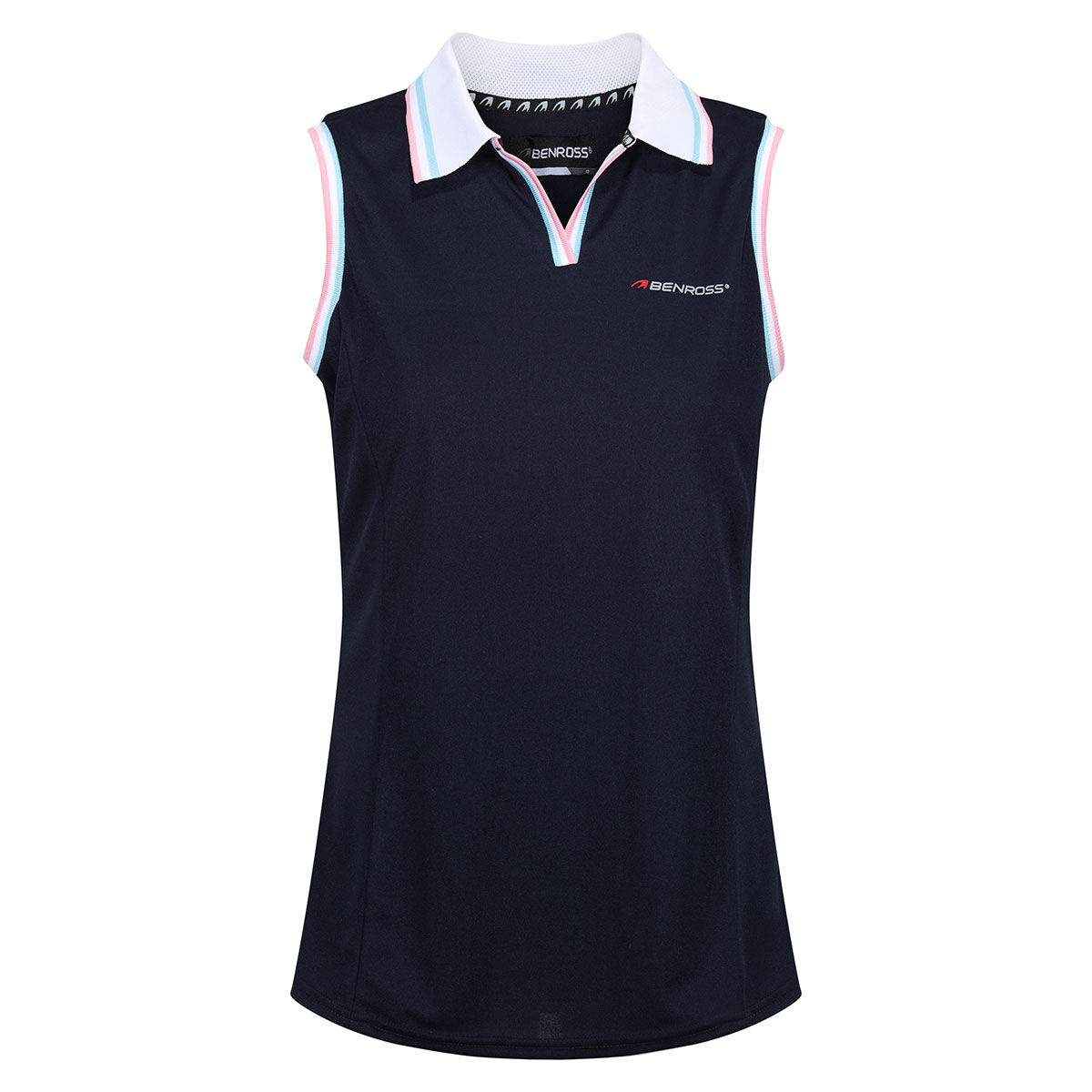 Benross Womens Tipped Sleeveless Stretch Golf Polo Shirt just £14.99