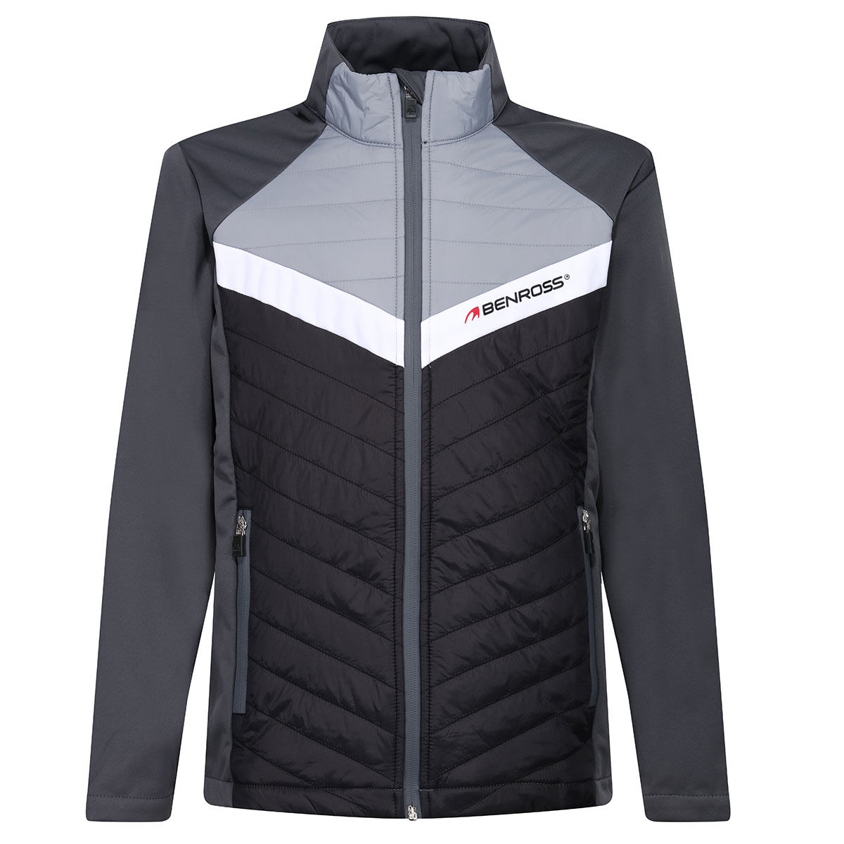 Benross Mens Black and Grey Colour Block Hybrid Junior Golf Jacket just £24.99