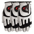 Stromberg Mens White And Black Plain Premium All-Weather 3 Pack Golf Gloves - Image 1