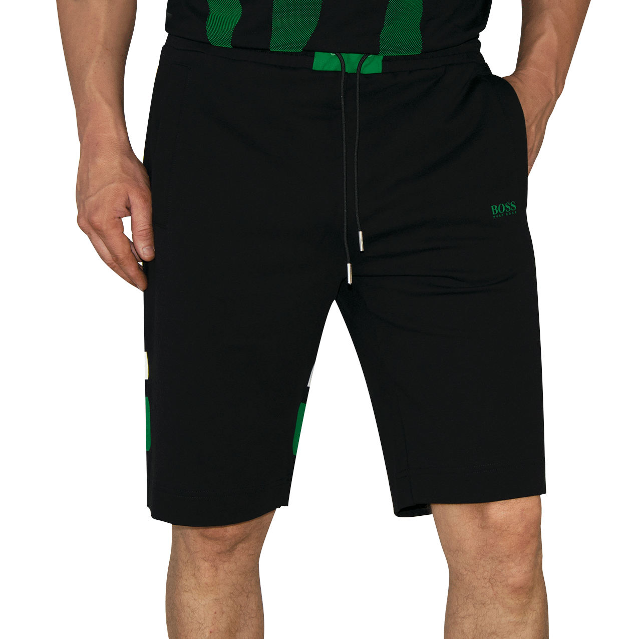 Hugo Boss Green Headlo Shorts Black just 99.00, save 70.00!