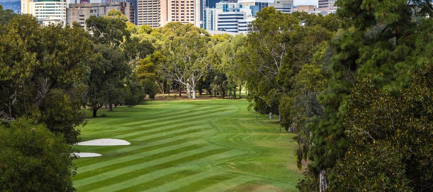 18 holes for Two in a Motorised Cart with a drink each at <em>North Adelaide Golf Course.</em> 