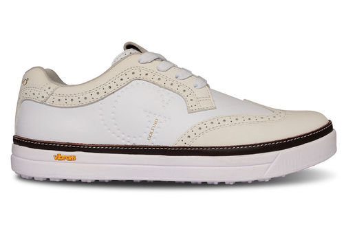 GOLFINO Womens White and Cream Casual Brogue Golf Shoes - Image 1