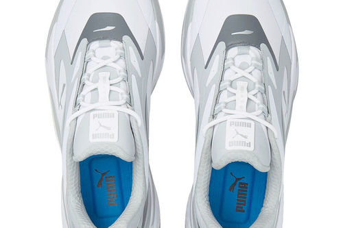 PUMA Golf Mens Navy Blue and White Waterproof GS-Fast Golf Shoes - Image 4