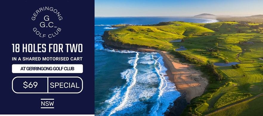 <b>One of NSW's Hidden Gems!</b> 18 Holes for Two with a Shared Motorised Cart at the Stunning <b>Gerringong Golf Club</b> - With Ocean views from every tee! 