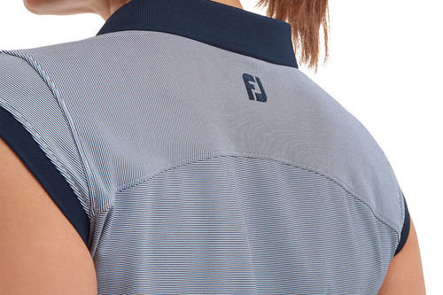 FootJoy Womens End on End Striped Lisle Golf Polo Shirt - Image 3