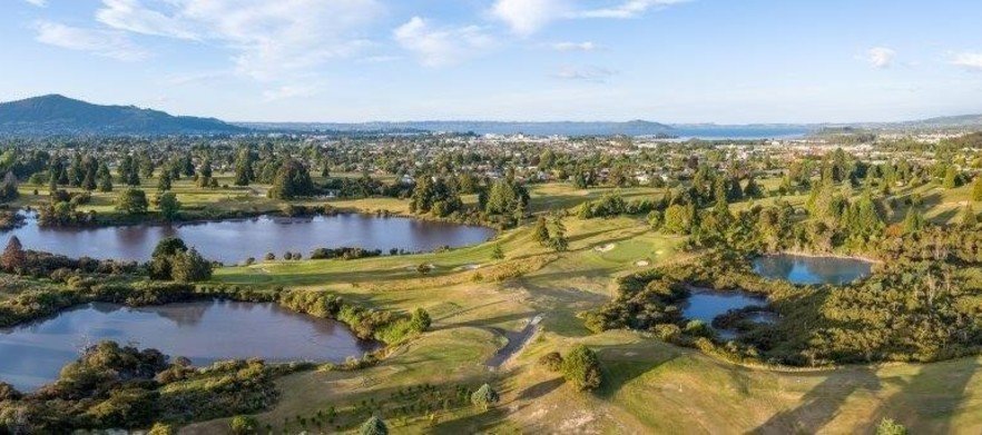 18 holes for TWO with a Motorised Cart at the stunning Rotorua Golf Club.