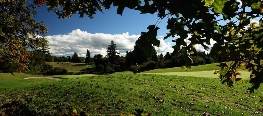 18 holes for TWO with a Motorised Cart at the stunning Rotorua Golf Club.