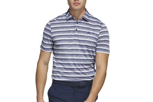 adidas Men's Two-Colour Striped Golf Polo Shirt - Image 1