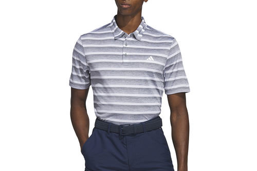 adidas Men's Two-Colour Striped Golf Polo Shirt - Image 1